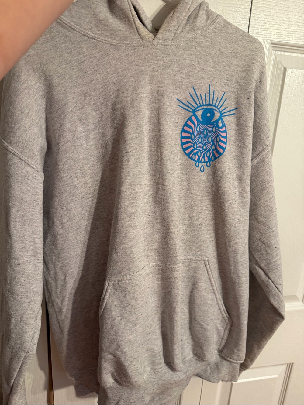 The Maine band  Grey Hoodie with Blue Graphic